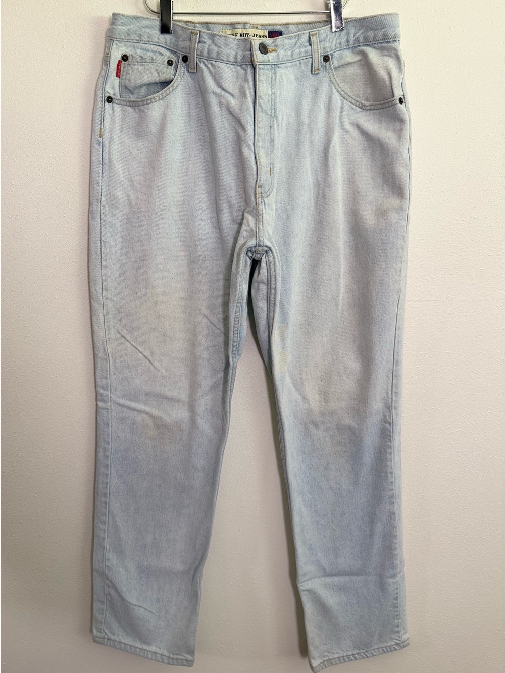 Vintage 90s Bugle Boy 750 Light Wash Straight Leg Jeans 36x32